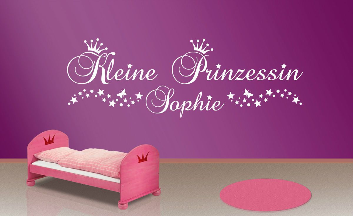 Wandaufkleber Kleine Prinzessin Wunschname ♥Kinderzimmer Sterne