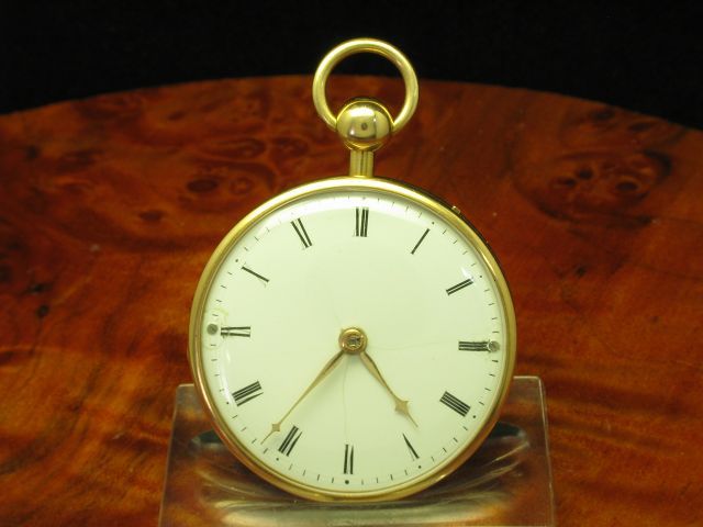 18kt 750 GOLD OPEN FACE TASCHENUHR VIERTEL REPETITION