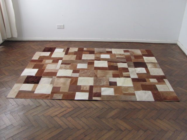 NEUES KUHFELL PATCHWORK TEPPICH cu_485