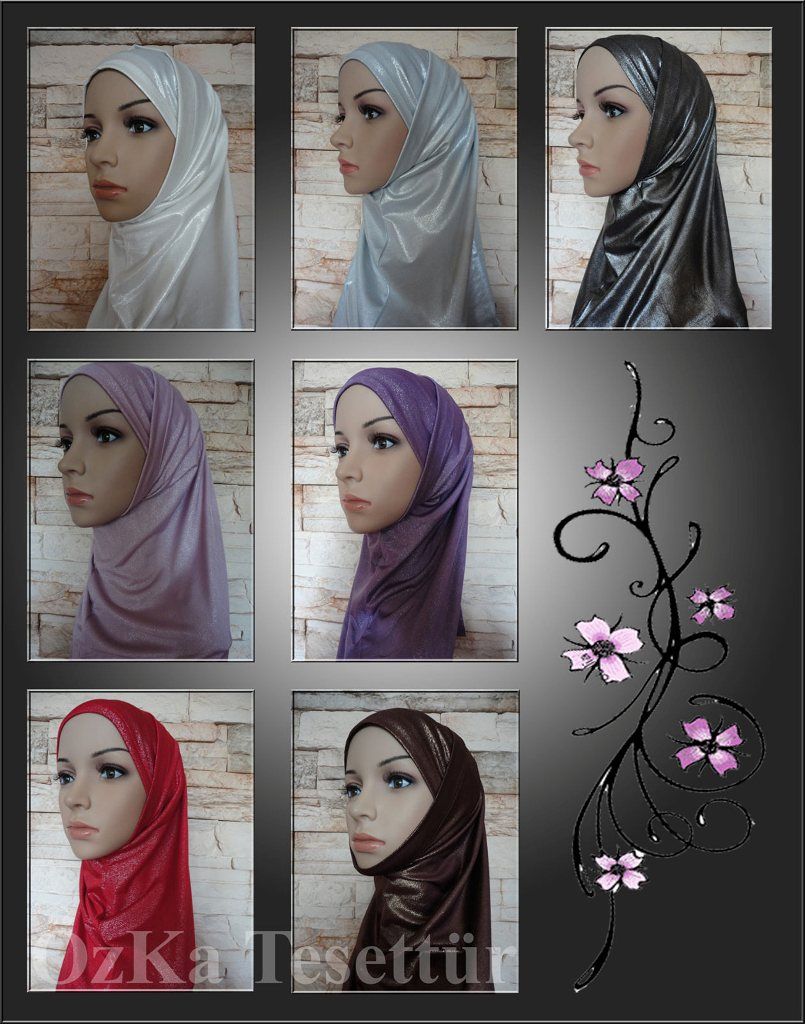 BONE mit Glanzeffekt Hijab Kopftuch Esarp Scarf Islam 7 FARBEN ~ NEU