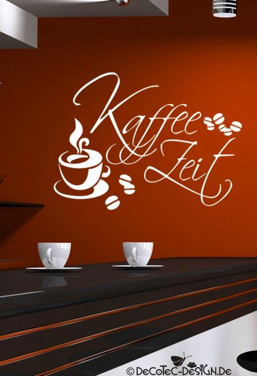 W499 Kaffee Zeit Wandtattoo Wandaufkleber Küche Coffee