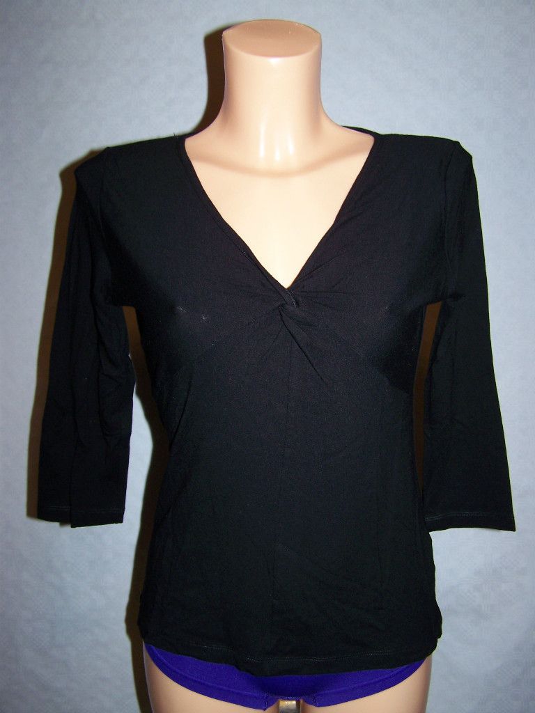 490# Damen Shirt Stretchshirt Stretch Damenshirt 3/4 Arm V Ausschnitt