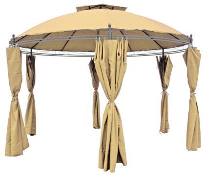 Luxus Pavillon rund beige Pavillion Zelt Laube Partyzelt Zelt Pergola