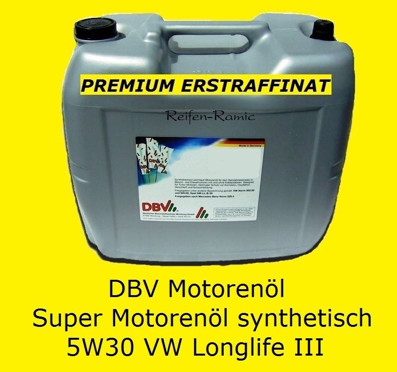 20L 5W 30 Öl Motoröl Longlife 3 Audi VW 504.00 507.00