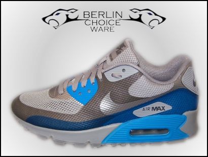 Nike Schuhe/Sneaker Air Max 90 Hyp PRM Grey/Blue Gr.39 47,5 Hyperfuse