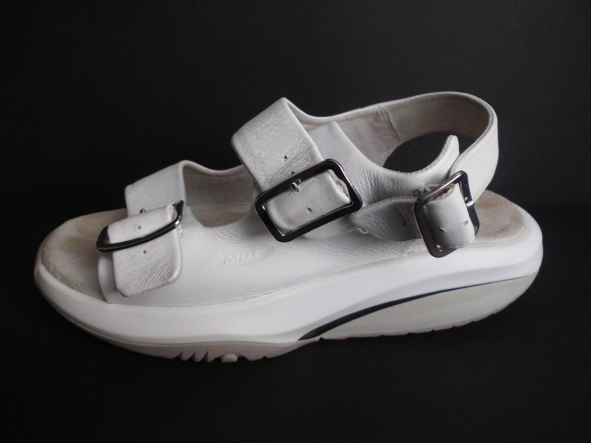 MBT SALAMA WHITE DAMEN SANDALEN GR37 ECHTLEDER TOP ZUSTAN