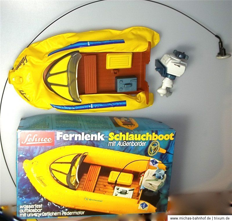 Fernlenk Schlauchboot mit Außenborder Schuco 763 360 OVP Toprarität