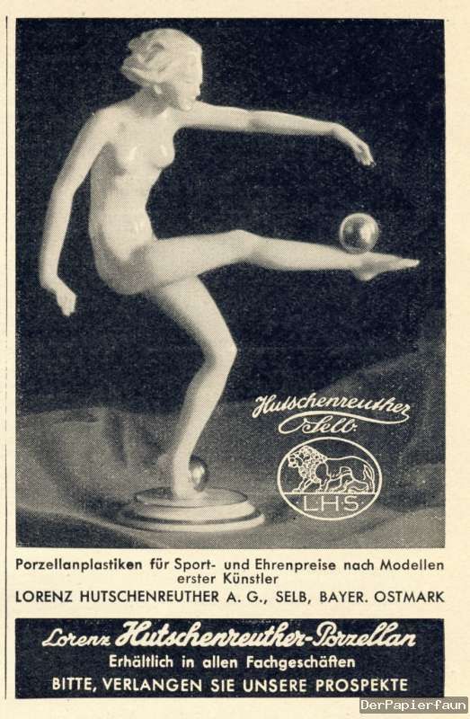 Hutschenreuther Porzellan Selb Akt Ball 3.Reich 1938