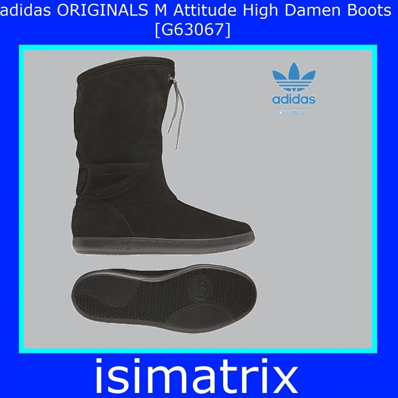 adidas ORIGINALS M Attitude High Winter Damen Lederstiefel schwarz