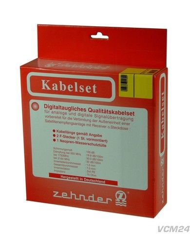 Zehnder 20 m Sat Anschluss Kabelset HP511 99 F Stecker