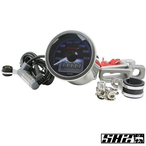 KOSO Tacho Eclipse Style 0 260 km h universal Tachometer blau