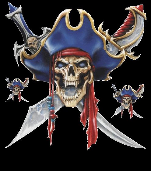 Pirat Totenkopf Schwert Aufkleber Set 15x14 cm Pirate Skull Decal