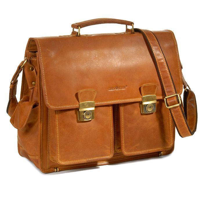 Leder Lehrertasche Aktentasche Business Ledertasche cognac 564