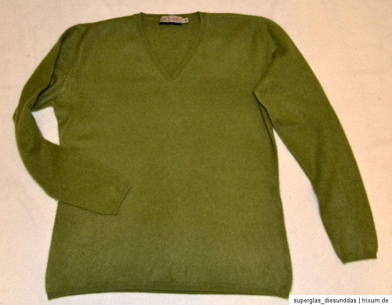 IN LINEA 42 / 40 Pullover Kaschmir reines Cashmere Apfelgrün Grün