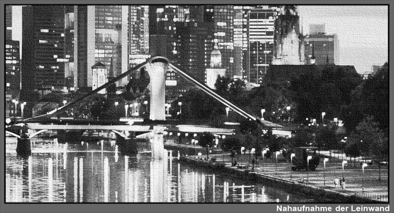 Leinwand Bild Frankfurt Skyline Schwarzweiß Wasser Spiegelung Bilder