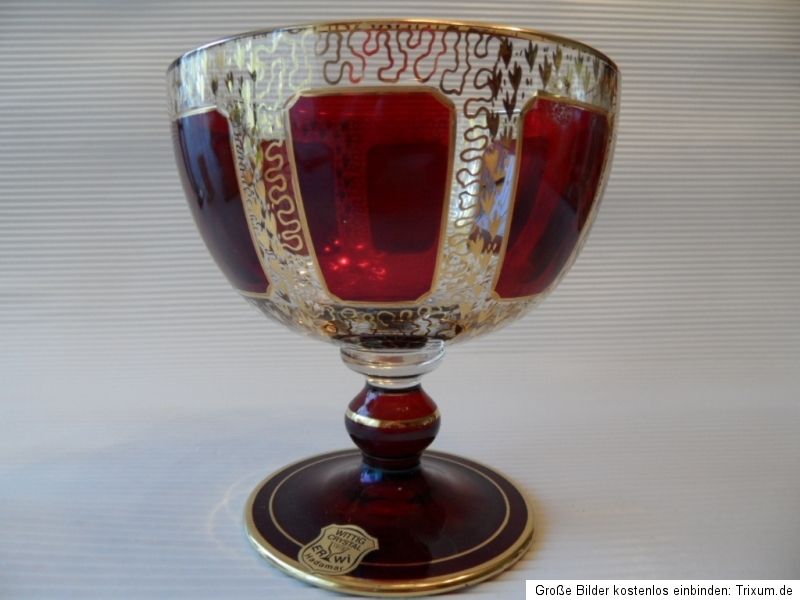 Wittig Crystal seit 1919 ERWI Hadamar Trichterbecher gold staffiert