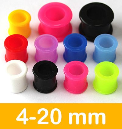 Silikon Flesh Tunnel Plug Piercing Ohr weiß, schwarz, pink, grün 4