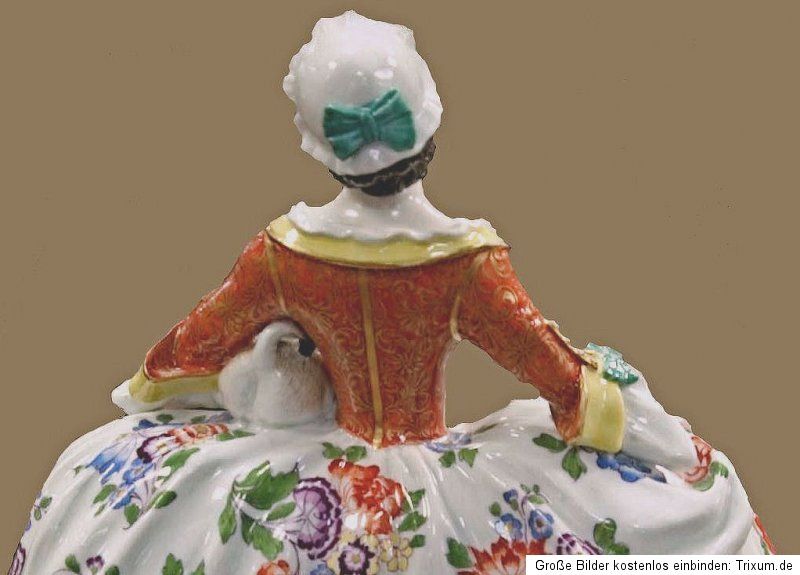 MEISSEN DAME MIT MOPS 18.JH.Krinolinendame Prinzessin Herford Kaendler