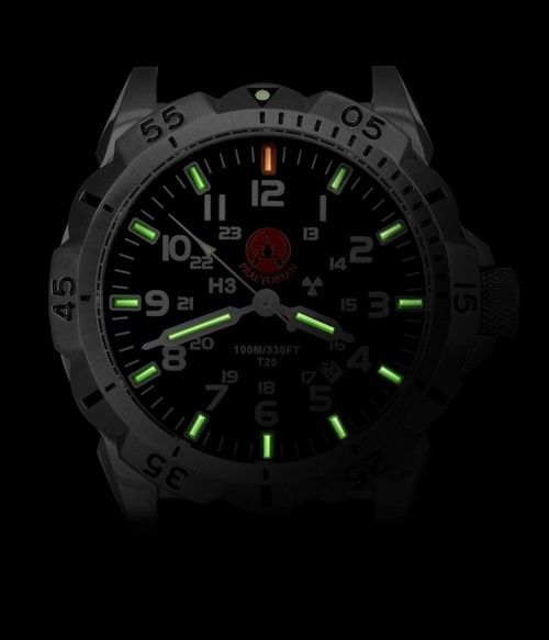 Praetorian Night Patrol Herrenuhr mit Silikonarmband H3 Uhr Tritium