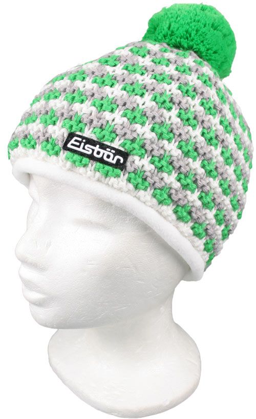 UNISEX WINTER MÜTZE FIDEL POMPON 367713 623 WEIß/GRÜN