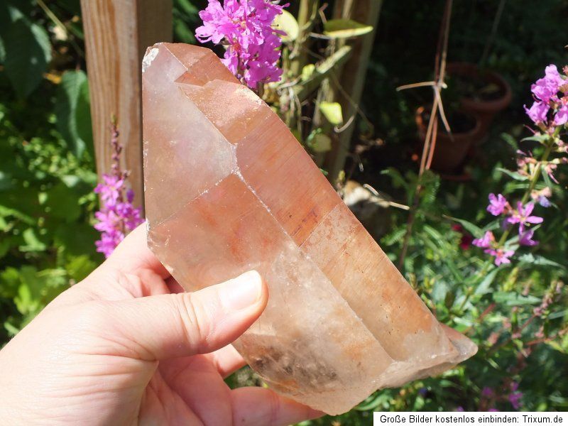 rote Lemurian Kristall 1118 gr, Bergkristall Stufe