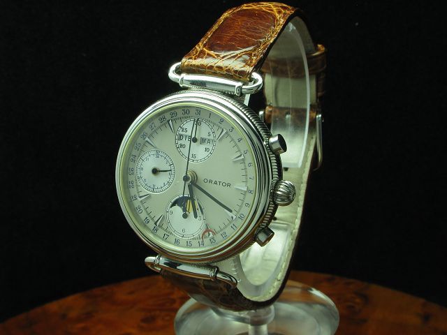 ORATOR EDELSTAHL AUTOMATIC VOLLKALENDER MONDPHASE CHRONOGRAPH