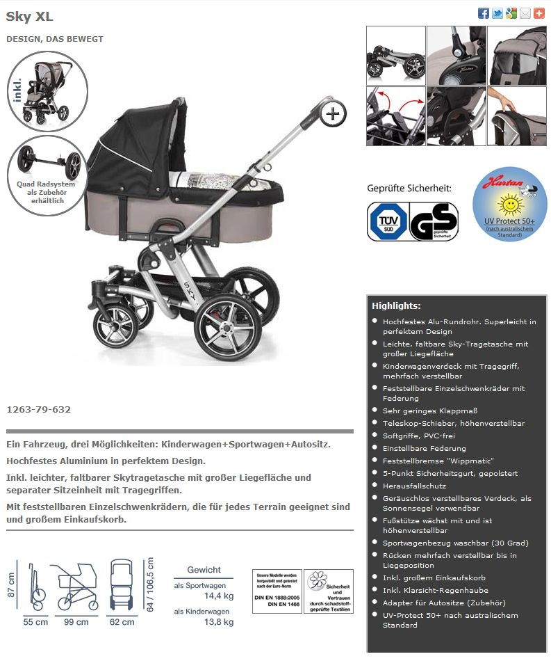 HARTAN SKY XL 636 SCHNULLER BABYFACHMARKT HAMELN AUSSTELLUNGSWAGEN