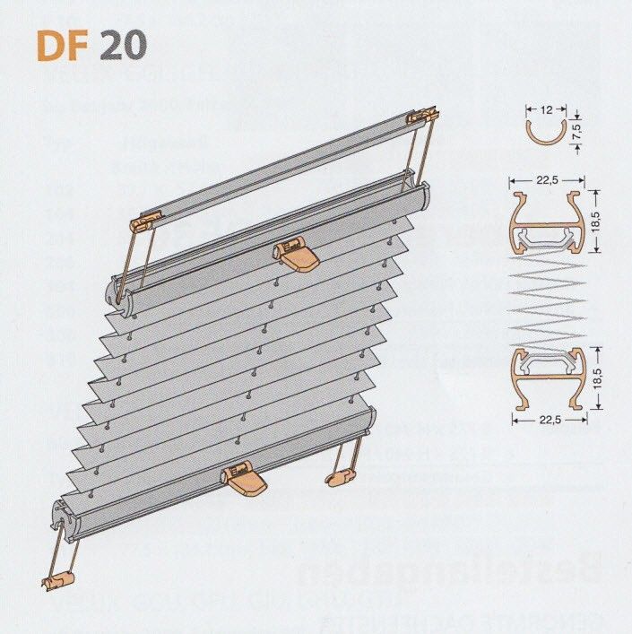 PLISSEE Tonia   für Roto WDF 61x, 62x, 64x, 73x, 84x und Designo