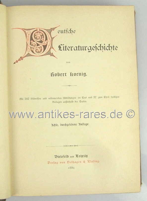 Deutsche Literaturgeschichte von Robert Koenig von 1880