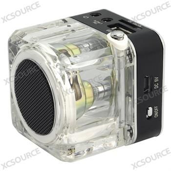 Mini Digital LCD Music  Player Speaker FM Radio Glow USB Micro SD