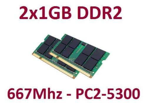 Kit 2 x 1 GB = 2GB 200 pin DDR2 667 SO DIMM (667Mhz, PC2 5300,