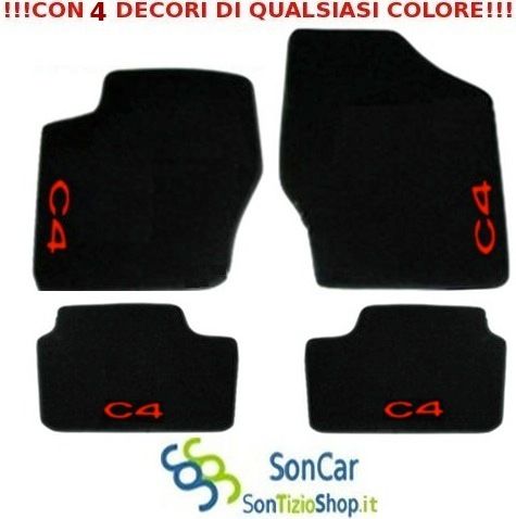 Citroen C4 Tappeti Tappetini Auto GOLD con 4 Ricami