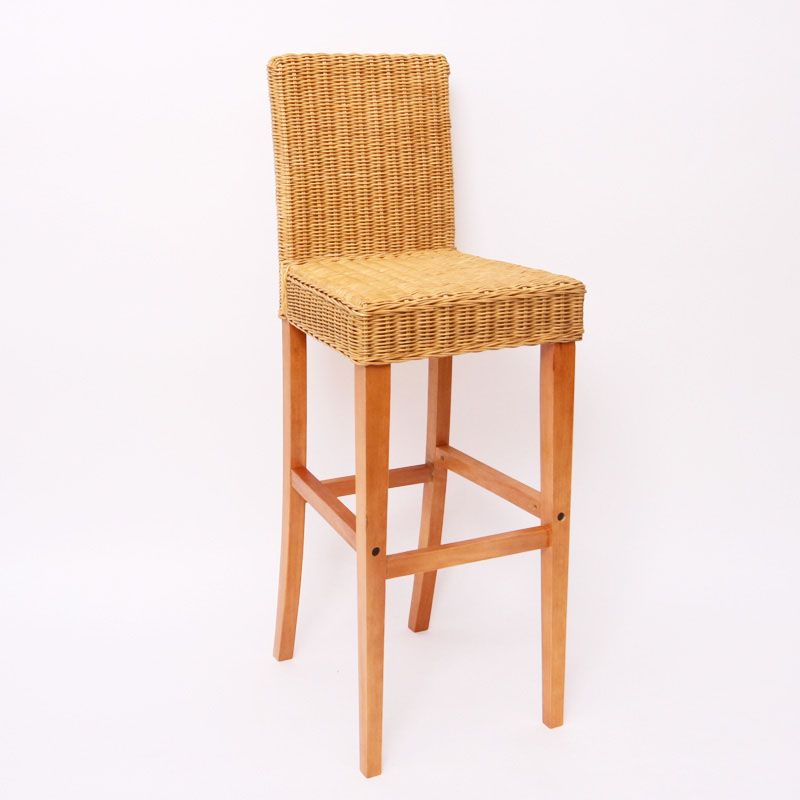 2x Barhocker Barstuhl M80 Rattan/Kubu/Bananengeflecht,dunkel/hellbraun