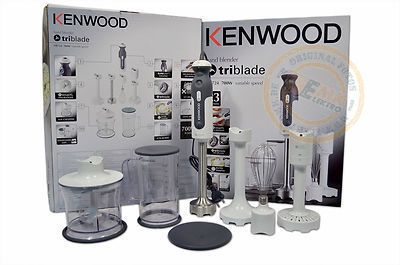 Kenwood HB 724 triblade Stabmixer Set weiss grau metal Kuechenmaschine