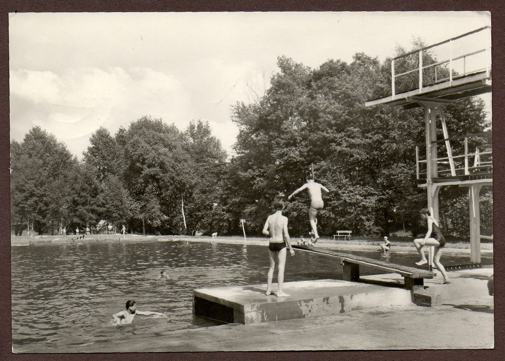 AK Mügeln Sachsen Kreis Oschatz Stadtbad 1966 gelaufen