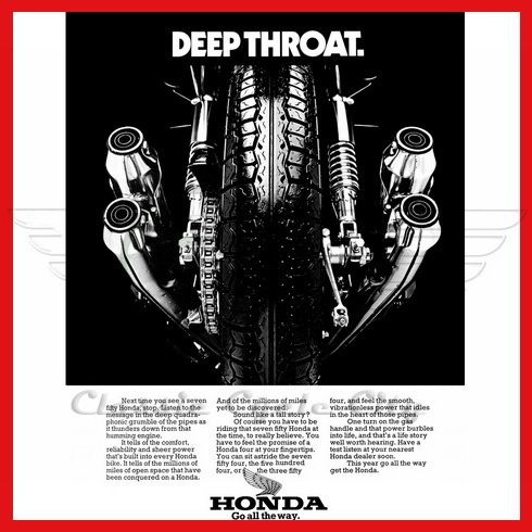 Poster Plakat Deep Throat Honda CB 750 Four 80x60 cm / Placard CB750