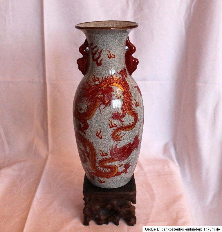 alte China chinesische Drachen Vase Signatur Porzellan chinese Dragon