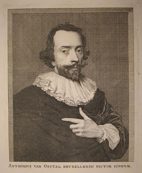 c1700 Opstal Anton van Kupferstich Porträt de Man van Dyck Maler