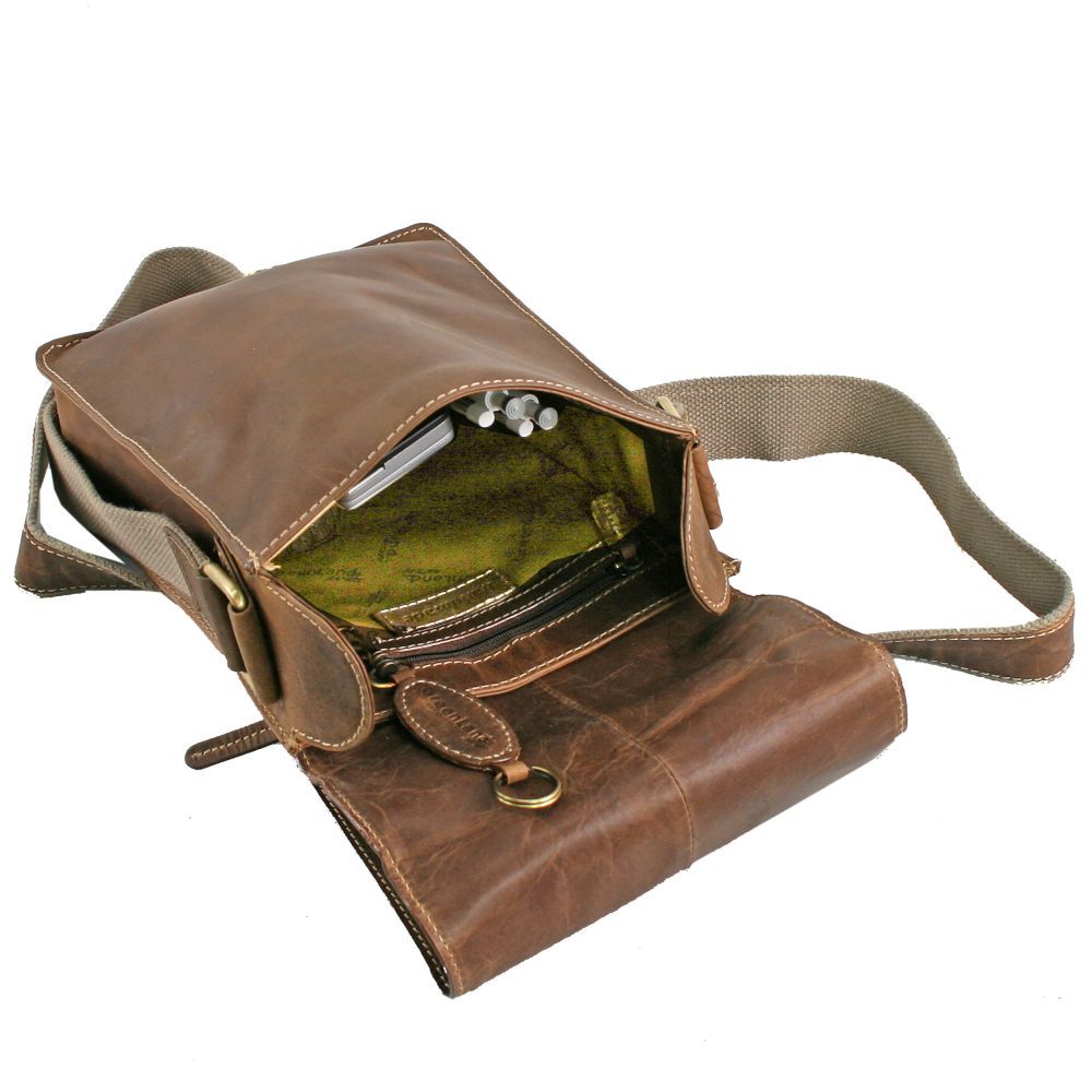 GreenLand Messenger Umhängetasche Tasche Leder 22 cm