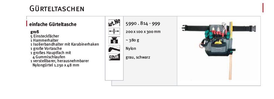 PARAT Werkzeug Gürteltasche groß 5990.814 999 +Gürtel