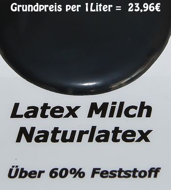 Latexmilch Flüssiglatex 250ml  Ammoniakfrei  1L=23,96€ Schwarz