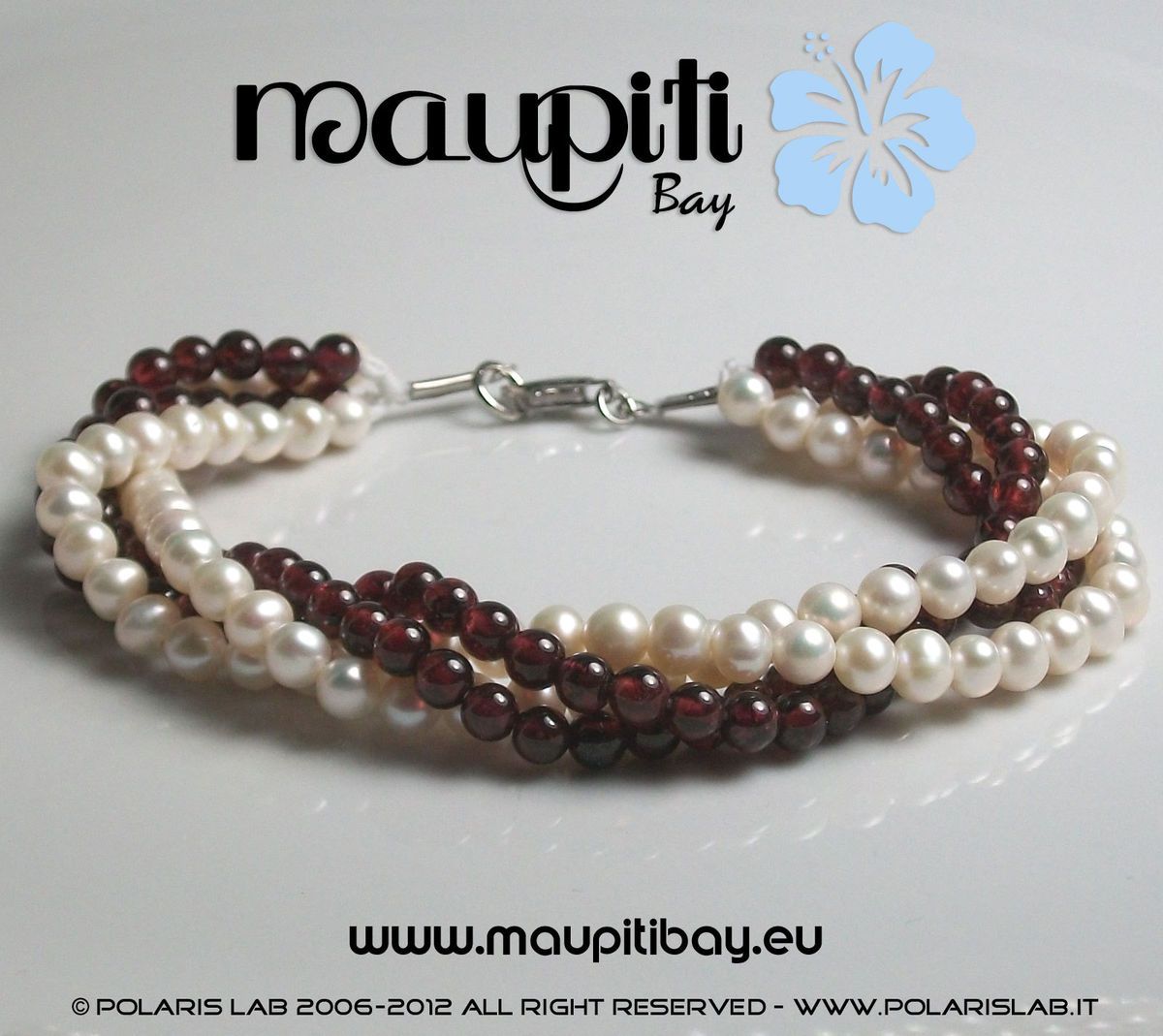 Bracciale maupiti bay ocean 2012 perle e granati disponibile in varie