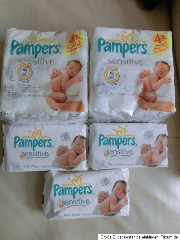 PAMPERS   FEUCHTTÜCHER _ 11 Pakete = 616 Tücher _ sensitive