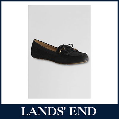 LANDS END Damen Mokassins Damenschuhe Schuhe Halbschuhe Veloursleder