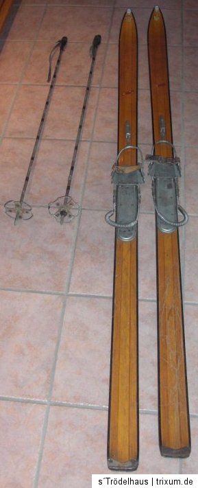 alte antike Ski Alpineski Holzner Stromlinen Ski Dekoski 200 cm