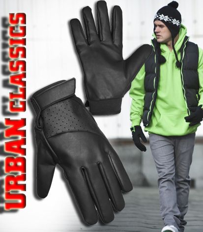 URBAN CLASSICS KUNSTLEDER HANDSCHUHE SCHWARZ / NEU / WINTER