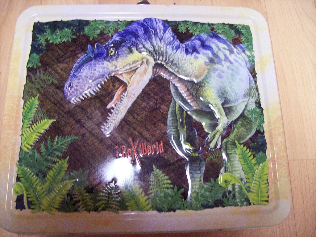 DINOSAURIER Blechkoffer ; Metal Case ; 3D Koffer ; Kinderkoffer