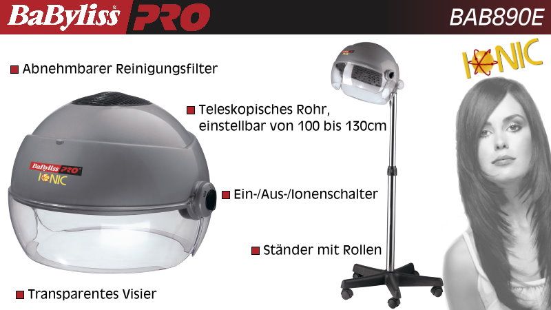 ®PRO Professionelle Trockenhaube BAB 890 E mit Ionen Technologie