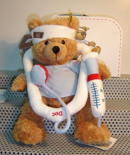 Steiff 111808 Teddybär Fynn 28 Arzt im Koffer Neu914)