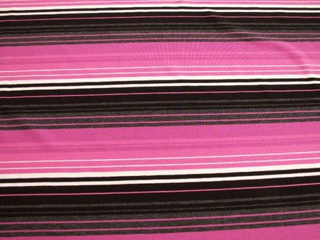 Stoffe Single Jersey Streifen Pink Schwarz Grau #45/909